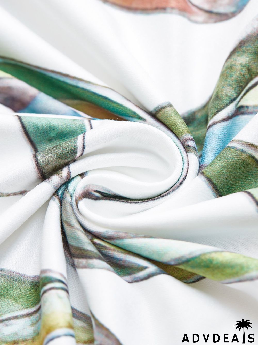 Printed Casual Square Neck Short Sleeve Dress