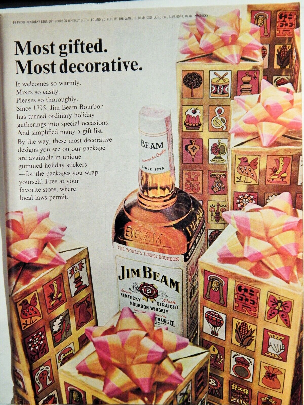 JIM BEAM BOURBON / CONSUL CLIP LIGHTER / PLAYBOY ORIG. VTG 1967 Photo Poster painting AD,