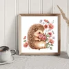 Hedgehog And Flower-11CT Stamped Cross Stitch 40*40cm/15.75*15.75in