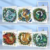 6Pcs Weihnachtsdrache - 5d DIY Handwerk Grußkarte