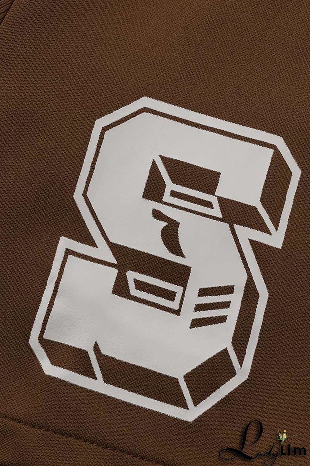 Black Fashion Casual Letter Print Patchwork Zipper Collar Short Sleeve Two Pieces