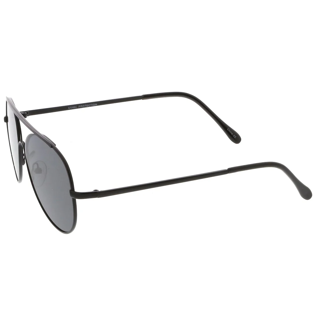 Classic Metal Aviator glasses Crossbar Slim Arms Teardrop Lens 55mm
