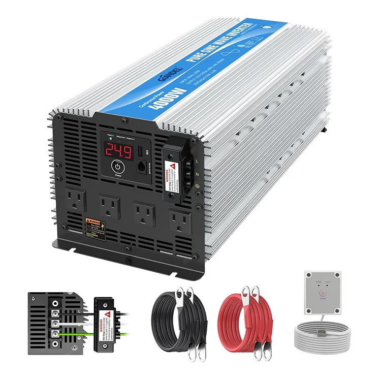 【FOR USA】Used - Very Good  4000W 24 V Pure Sine Wave Power Inverter  24V DC  to  110 120V AC   ETL Listed with UL 458 Standard