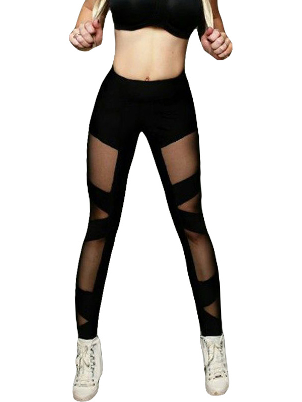 Sexy Mesh Paneled Legging