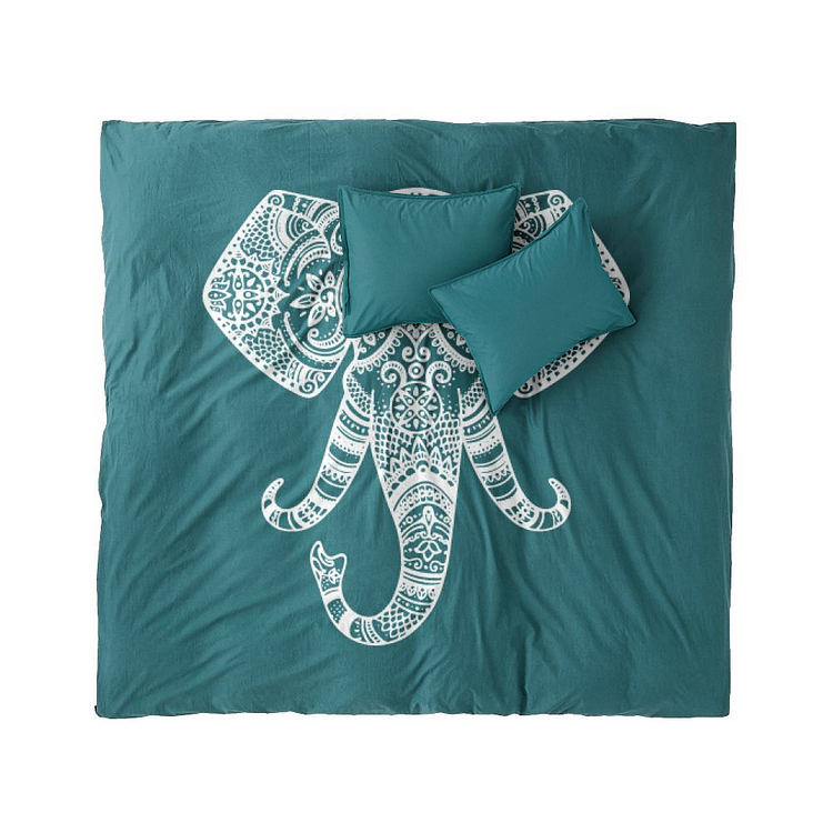 Ornate Elephant Yoga Aesthetic, Yoga Duvet Cover Set
