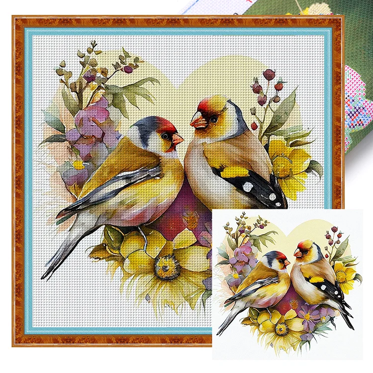 Lovebirds 18CT (30*30CM) Stamped Cross Stitch gbfke