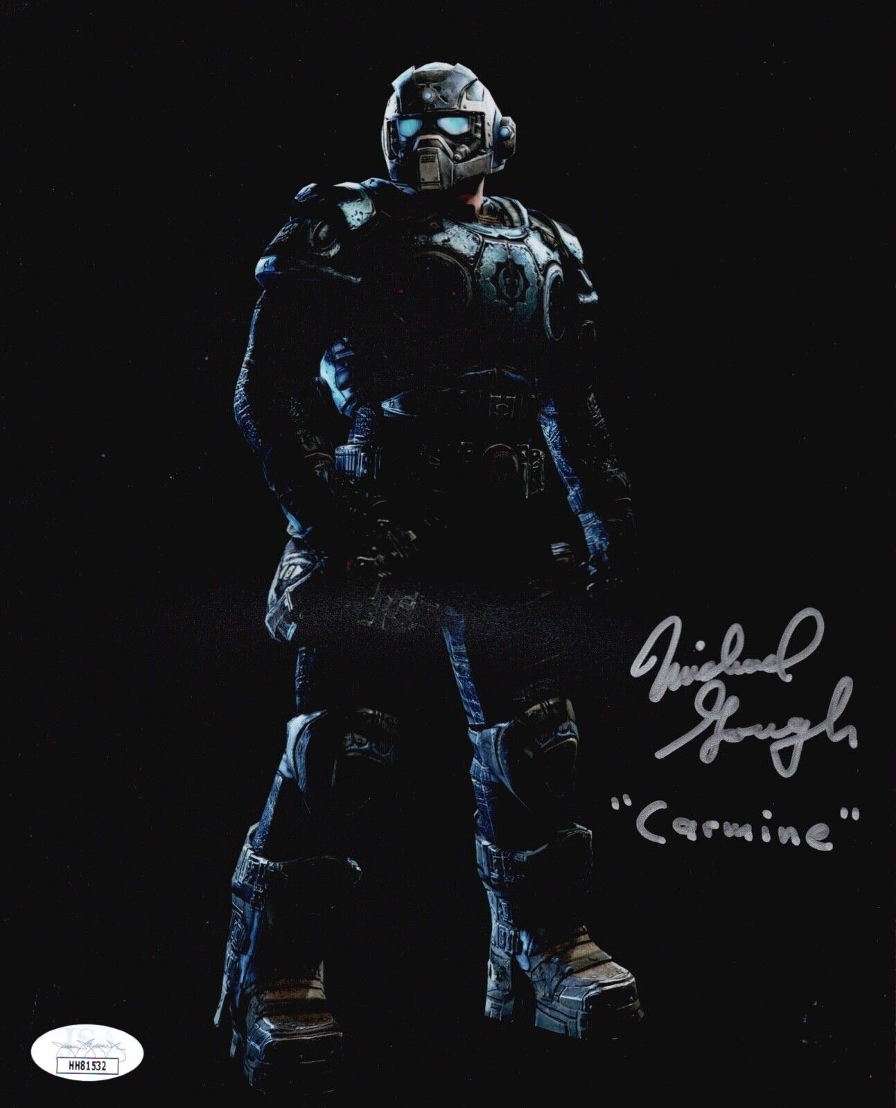 MICHAEL GOUGH Signed GEARS OF WAR 8x10 CARMINE Photo Poster painting In Person Autograph JSA COA