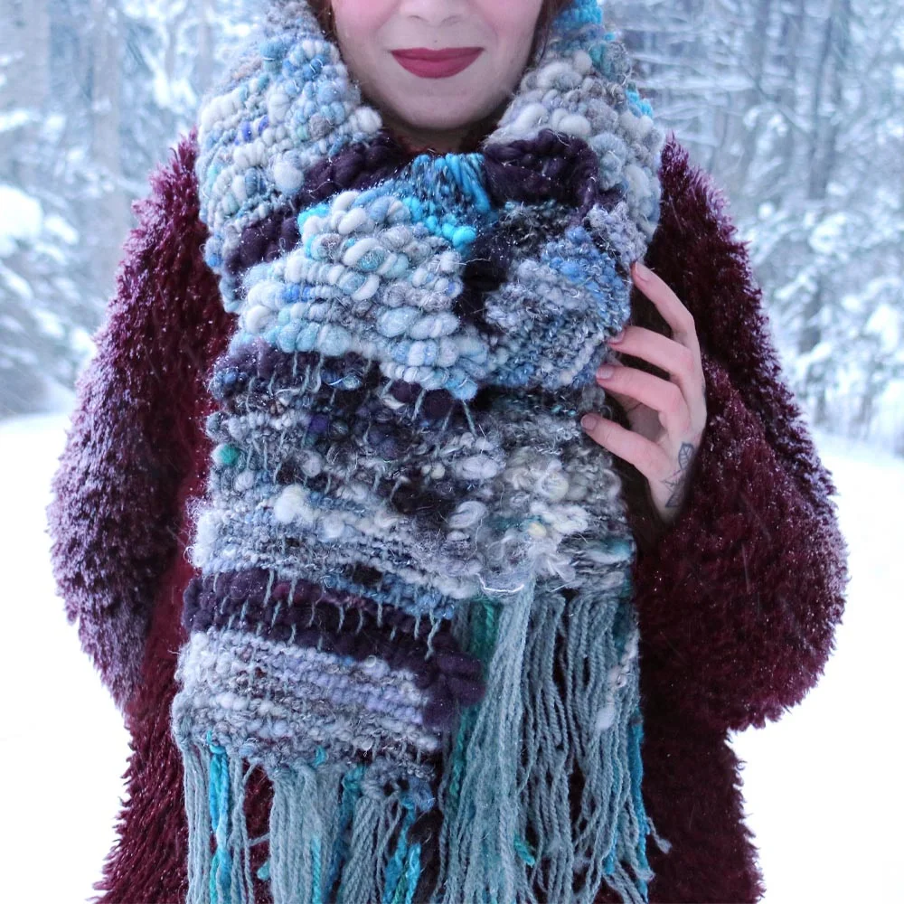Blue scarf 100% Wool - Foulard 100% laine bleu-Global Online Discount Store