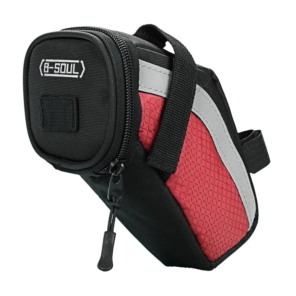 

B-SOUL Bicycle Reflective Saddle Rear Tool Bags Bike Seatpost Seat Tail Bag, Red, 501 Original