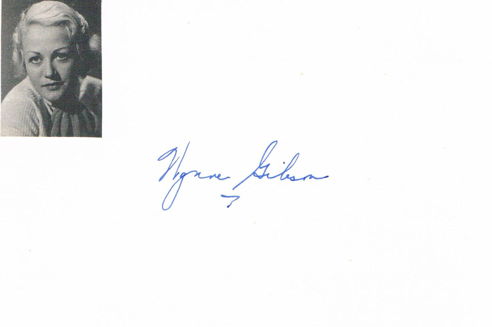 Wynne Gibson 1905-87 genuine autograph 4x6