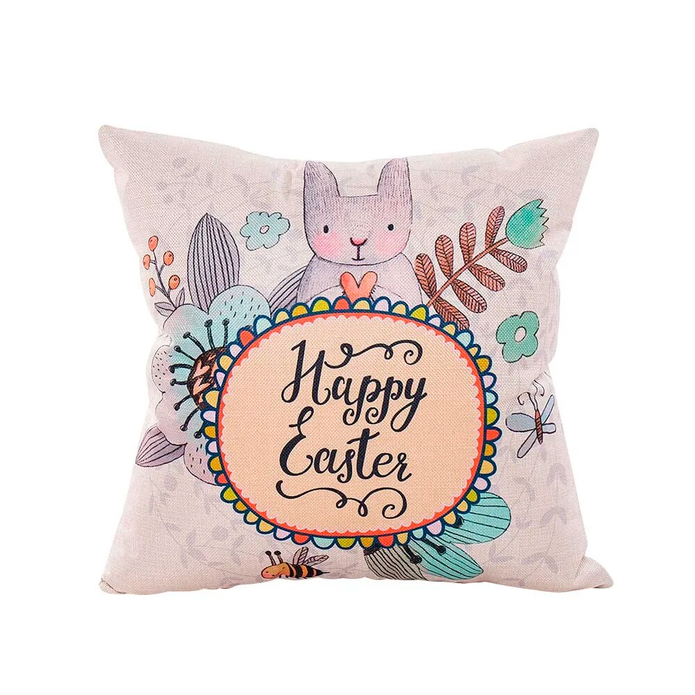 New Hot Happy Easter Pillow Cases Linen Sofa Cushion Cover Home Decor ...