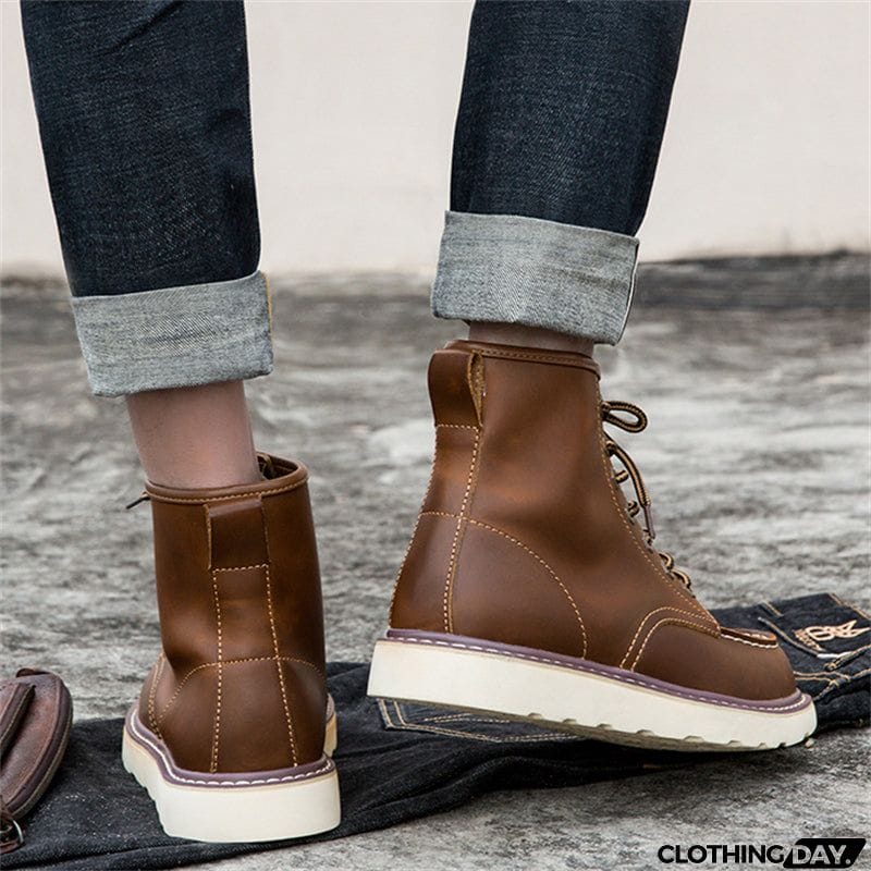 Men's Autumn Winter Vintage Plus Size Cargo Boots