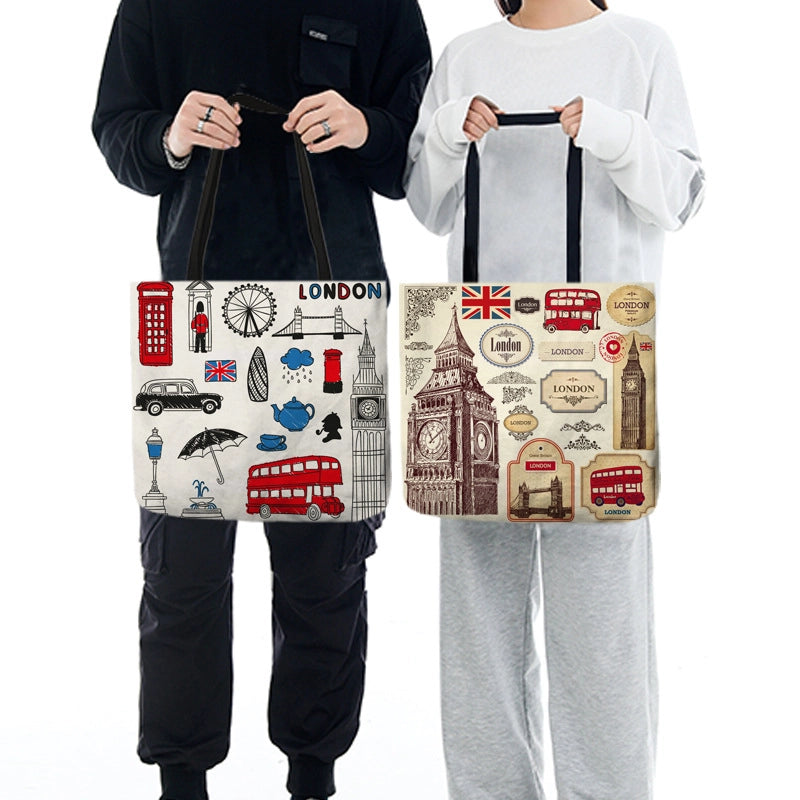 Women’s Medium Polyester Printing Basic Classic Style Square Open Shoulder Bag