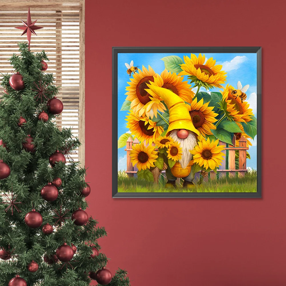 Diamond Painting - Full Round Drill - Sunflower Gnome(Canvas|30*30cm)