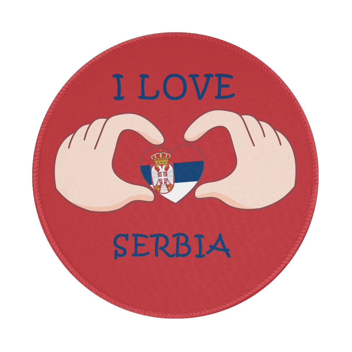 I Love Serbia Gaming Round Mousepad for Computer Laptop