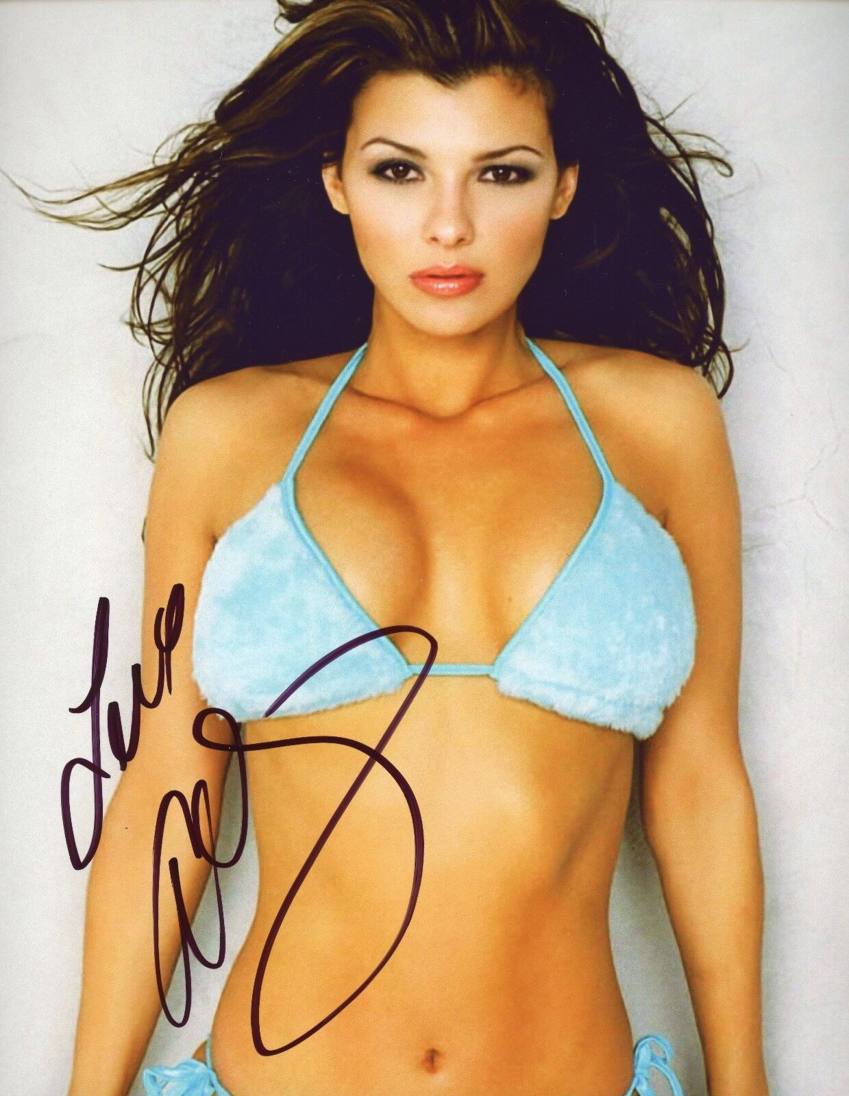 ALI LANDRY Authentic Hand-Signed SEXY Blue Bikini