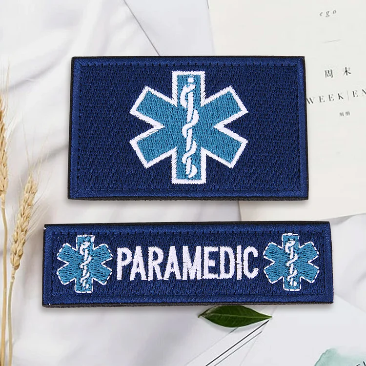 2pcs/set Medical Technician EMT Embroidered Patches Military Tact