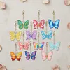 12pcs Colorful Butterflies Double-Sided DIY Diamond Painting Keychain Kit