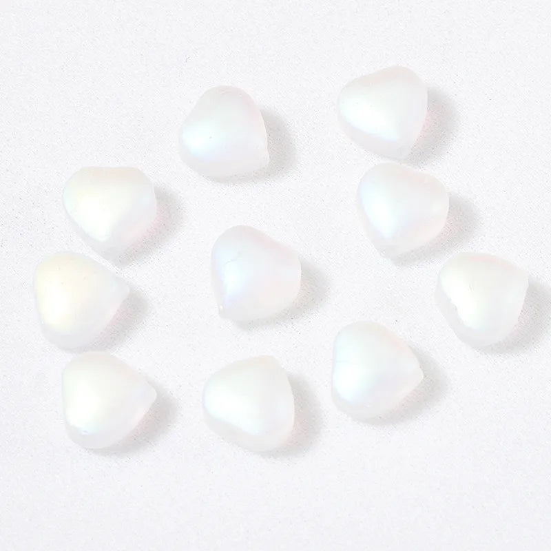 20 PCS/Package Diameter 6 Mm Hole 1~1.9mm Glass Glass Heart Shape Jewelry Accessories