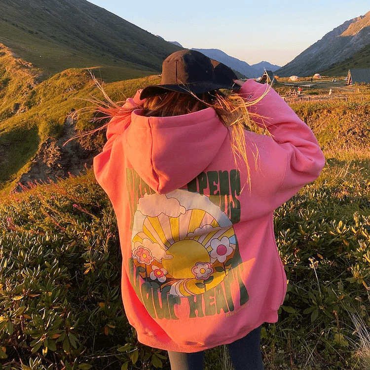 Women's Sunshine Girl Print Casual Hoodie