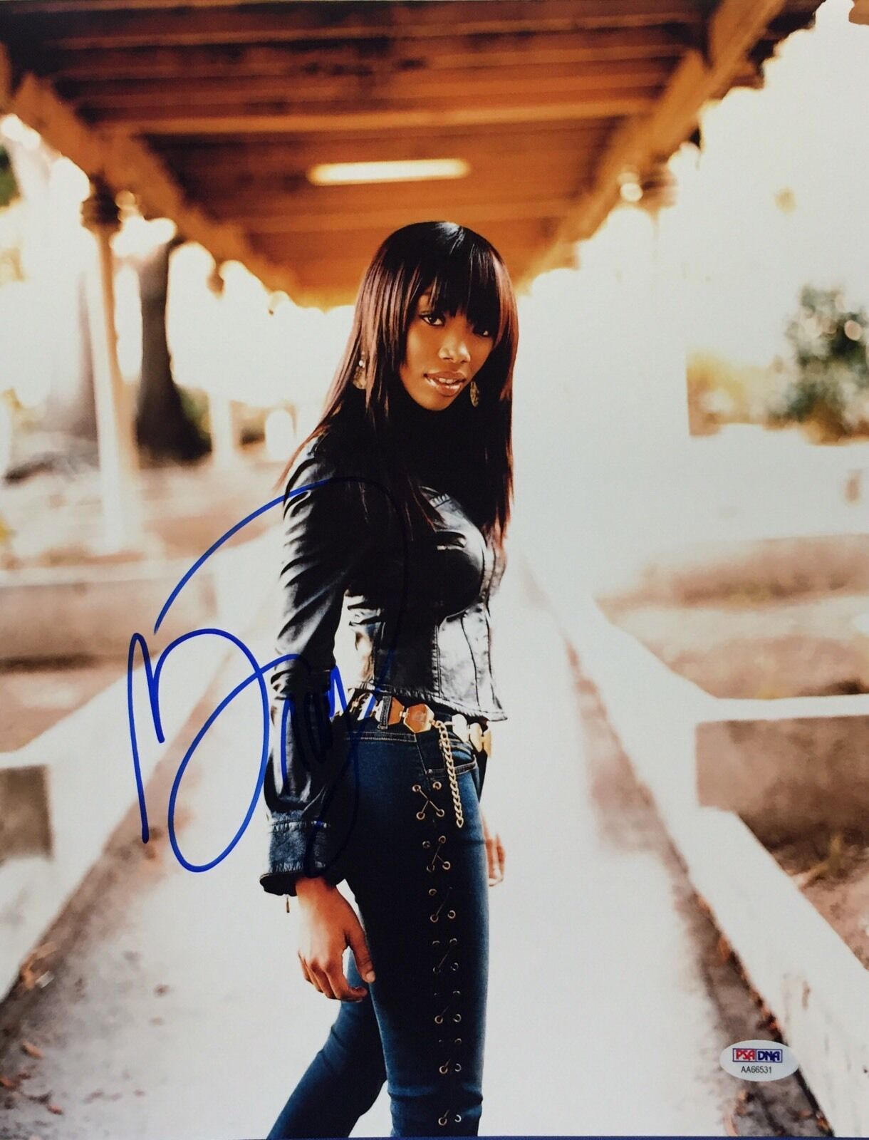 Brandy Norwood Signed 11x14 Photo Poster painting *Singer *Actress PSA AA66531