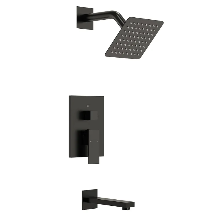 EVERSTEIN Single Handle 2-Spray Bathtub and Shower Faucet in Matte Black SFS-1172-BK
