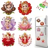 6Pcs Diamond Painting Acrylic Flower Fairy Elf Fridge Stickers