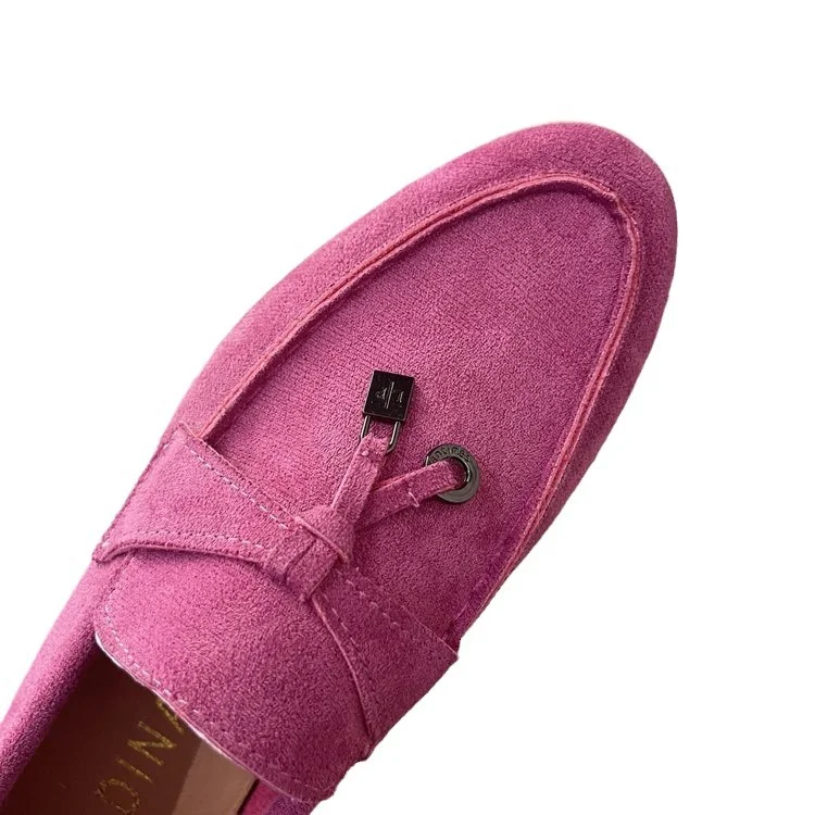 Yyvonne Summer New Sweet Women's Flat Shoes Bean Shoes Autumn Lazy Solid Color Round Head Single Shoes Women 42 Large Shoes