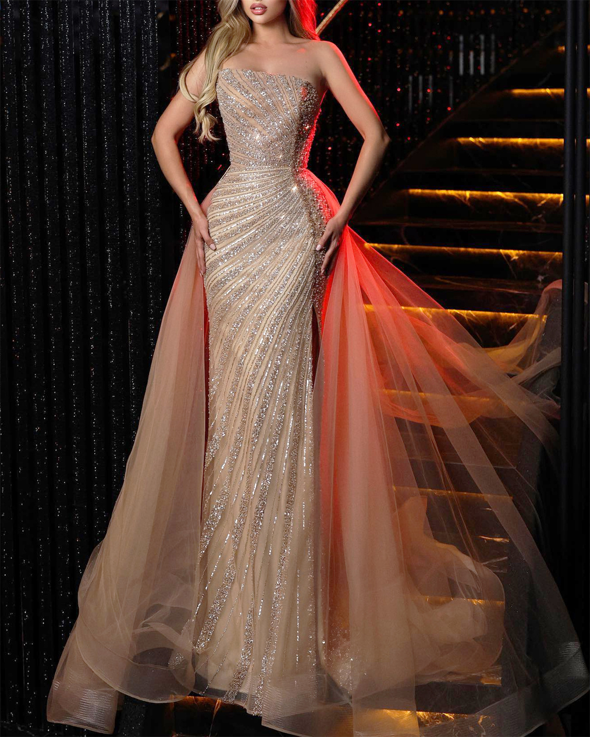 Women S Sequined Tube Top Party Dress main image 1