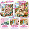 Seaside Maltese Special Shaped 5D DIY Partial Drill Diamond Painting Kits for Adults Beginners Home Decor Diamond Dots Paintings Diamond Art Kit 11.81 x11.81inch