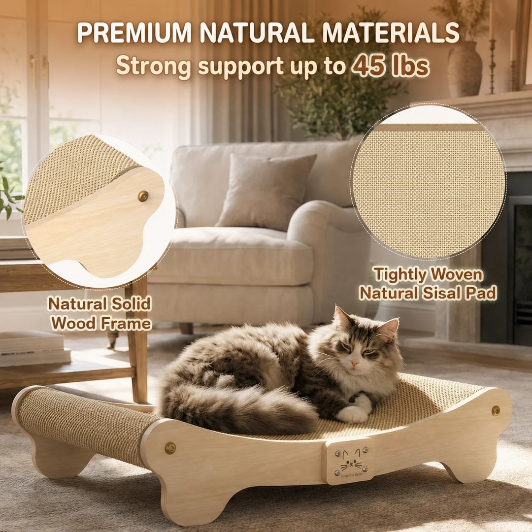 BEBANGCat Scratcher Bed for Indoor, Cat Scratch Pad Hammock for Indoor Cats Lounger & Scratch & Sleep