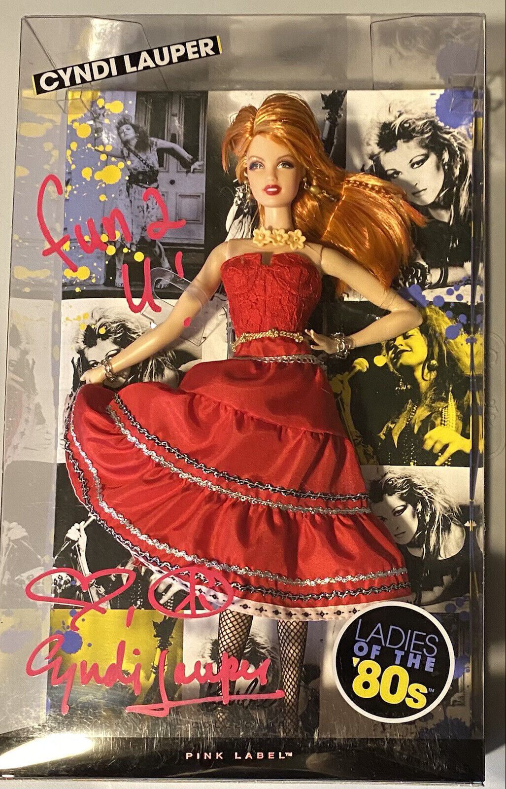 Cyndi Lauper Signed Autographed Barbie Doll NiB Ladies of the 80’s Near Mint