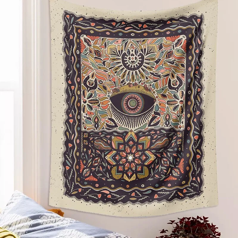 Psychedelic Nude Sexy Woman Skull Lover Tapestry Wall Hanging Trippy Flower Tapestry Fantasy Magic Tapestry Wall Art Home Decor