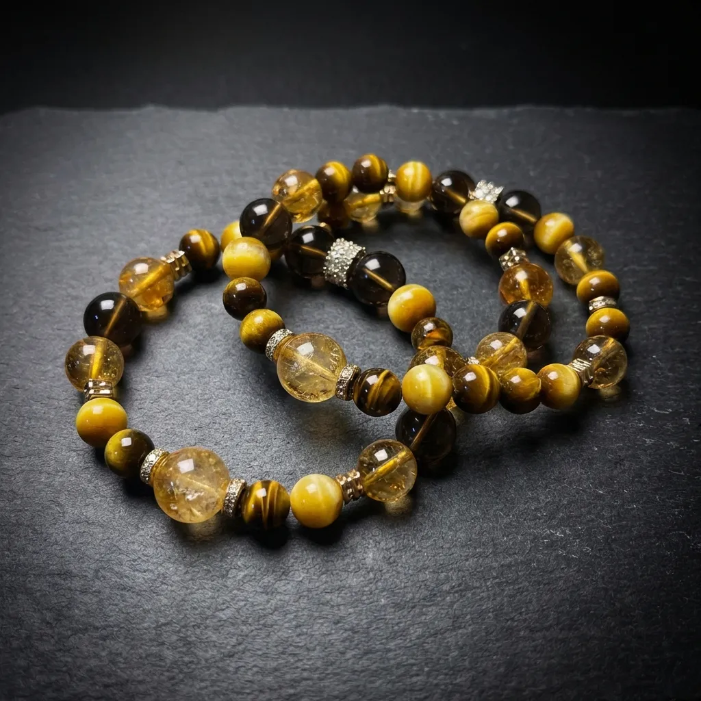Radiant Fortune | Premium Golden Tiger Eye & Rutilated Quartz Bracelet 10mm | Luminous Golden Quartz
