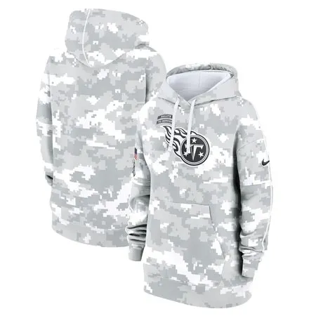 Women's Tennessee Titans  Arctic Camo 2024 Salute To Service Club Fleece Pullover Hoodie