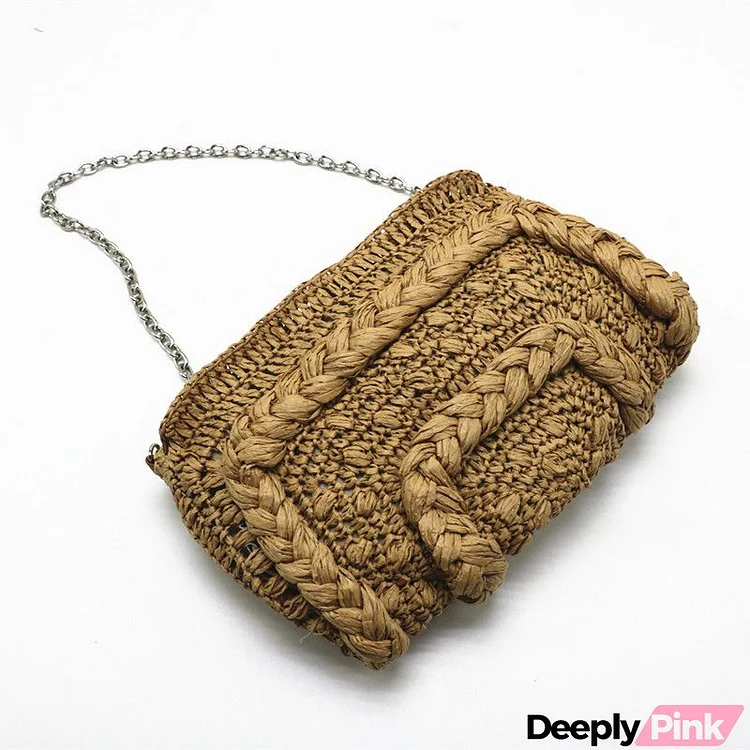 Design Hand Woven Straw Shoulder Bag