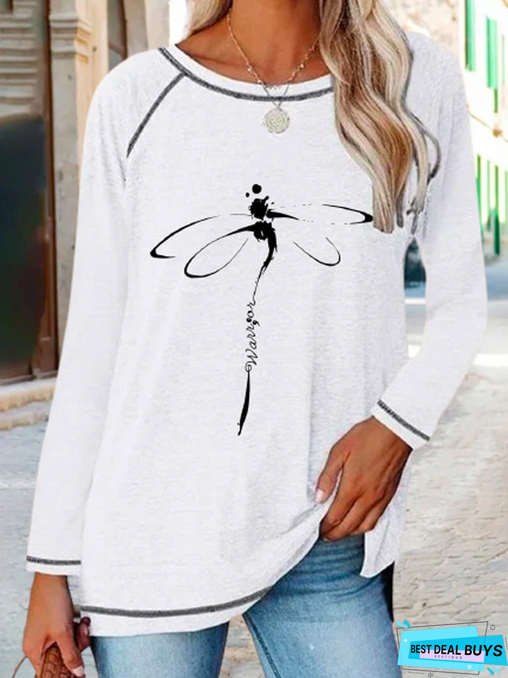 Women's Tunic Blouse T shirt Long Sleeve Crew Neck nature Style Vintage Style Casual Spandex Jersey Summer Fall Top