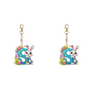 (US Local)PET Double Sided Special Shaped Easter Alphabet DIY Diamond Painting Keychain