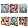 6pcs DIY Holy Mother Jesus Diamond Painting Greeting Cards