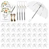 52 Inch Large Clear Bubble Umbrella Bulk with Classic Hook Handle Decorative Clear Wedding Dome Umbrella with Thank You Tags and Rope Guest Souvenirs for Wedding Party Bridal Favors