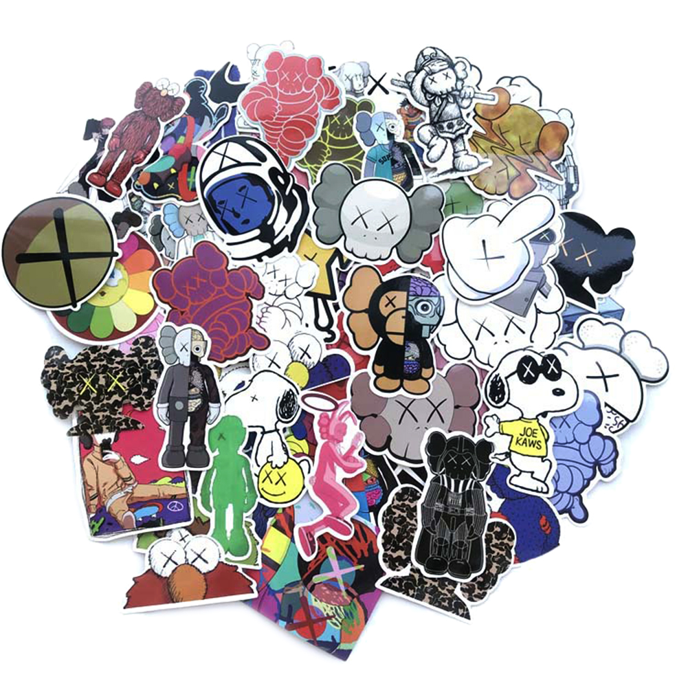 

64pcs Cartoon Car Trolley Case Sticker Waterproof Luggage Notebook Decals, 501 Original