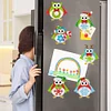 6Pcs Diamond Painting Acrylic Owl Fridge Magnet for Fridge Whiteboards