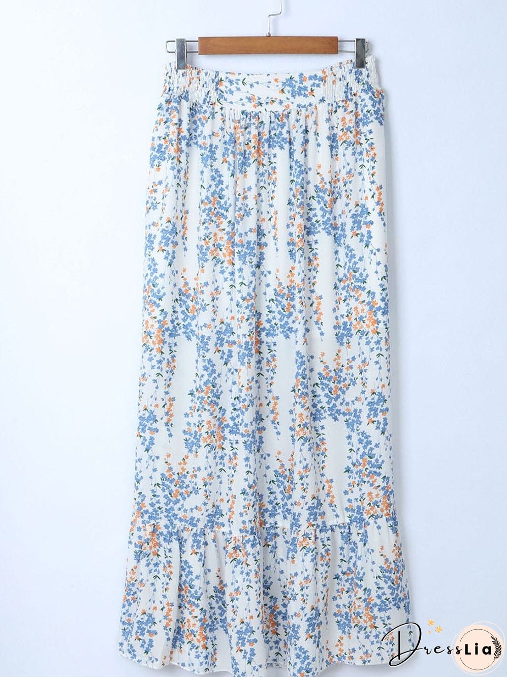 Floral White Bohemian Chic Two Piece Maxi Dress Set