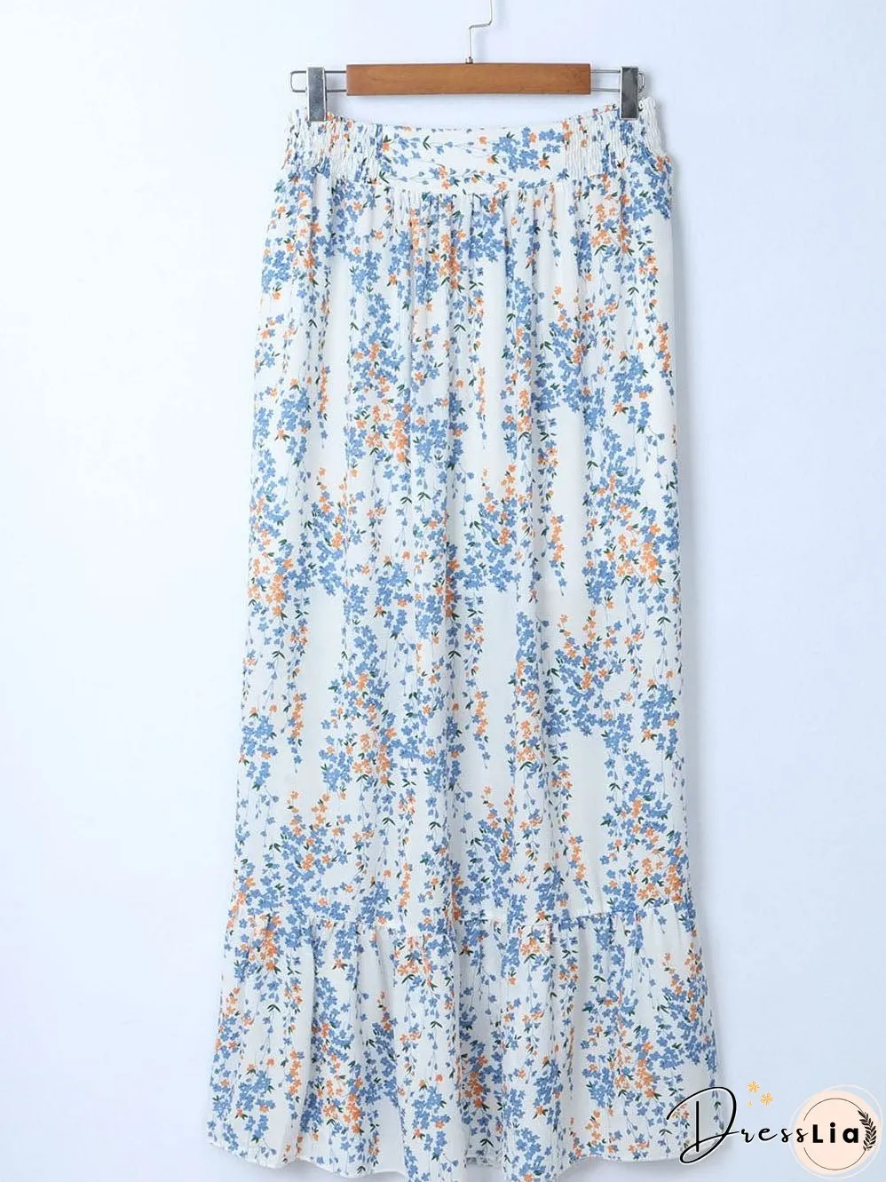 Floral White Bohemian Chic Two Piece Maxi Dress Set