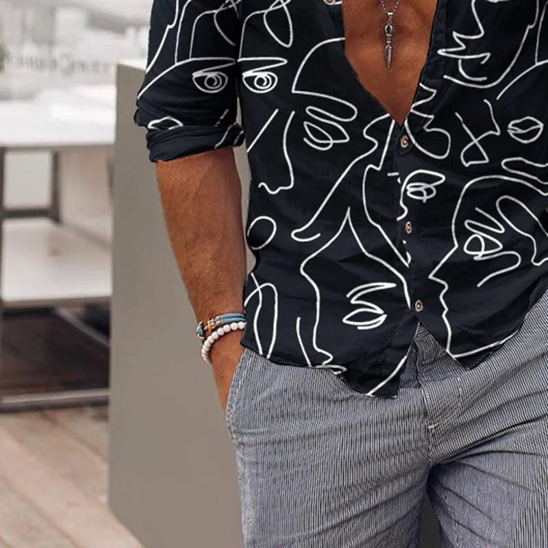 Casual Holiday Pattern Printing Mens Shirt-inspireuse