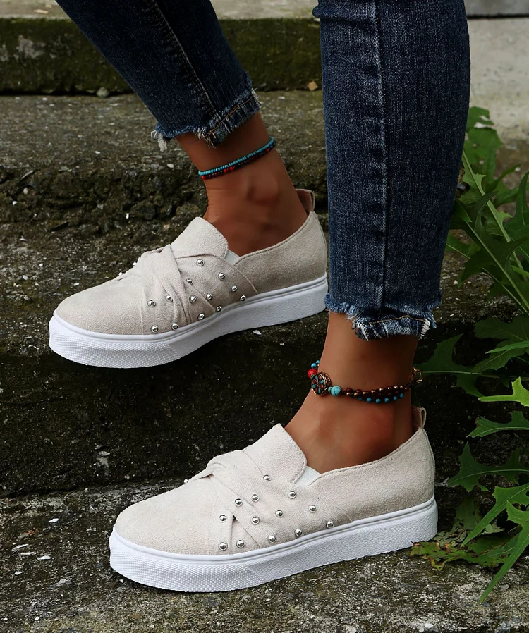 Women Pearl Embellished loafers Casual Skate Shoes shopify Stunahome.com