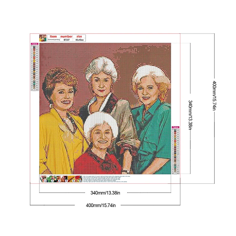 The Golden Girls DIY 5D Full Round Drill Diamond Painting 