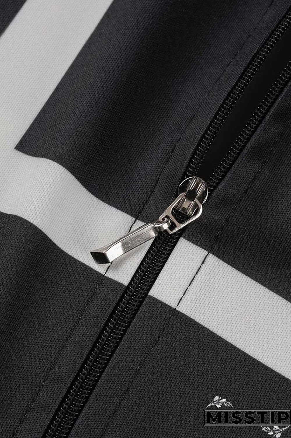 Black Casual Print Patchwork Turndown Collar Long Sleeve Three-piece Set