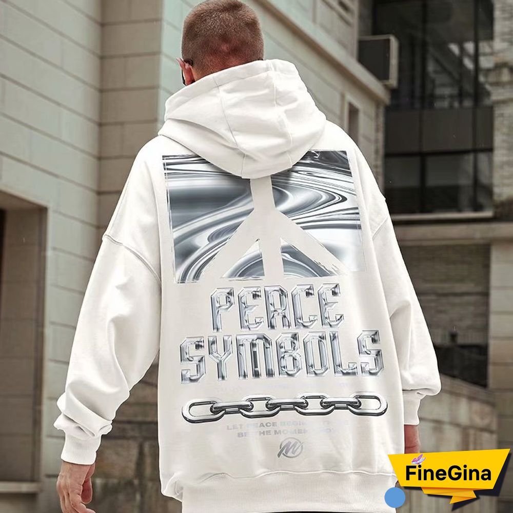 Hooded Casual Digital Abstract Print Sweatshirt