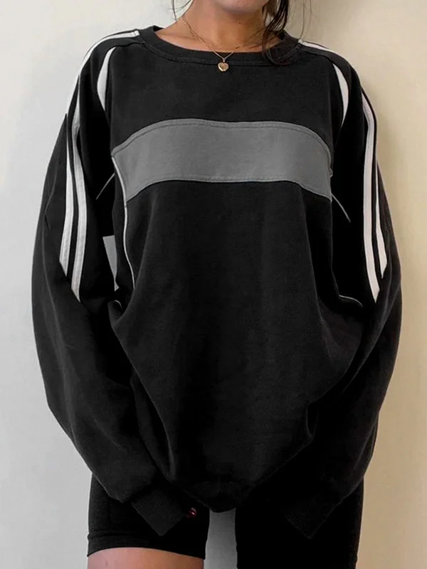 Brownm Sport Contrast Colors Splice Sweatshirt